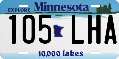 MN license plate 105LHA