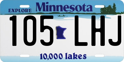 MN license plate 105LHJ
