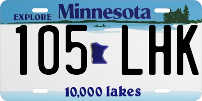 MN license plate 105LHK