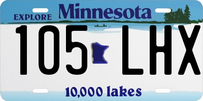 MN license plate 105LHX
