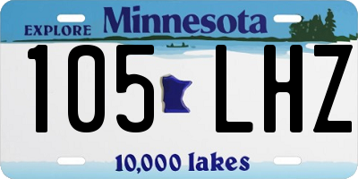MN license plate 105LHZ