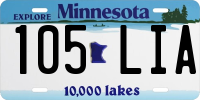 MN license plate 105LIA