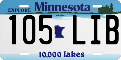 MN license plate 105LIB