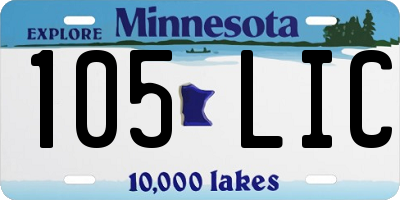 MN license plate 105LIC