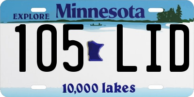 MN license plate 105LID