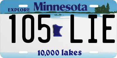 MN license plate 105LIE