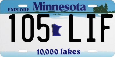 MN license plate 105LIF