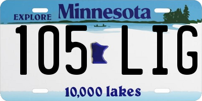 MN license plate 105LIG