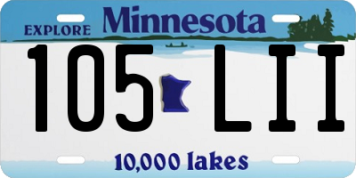 MN license plate 105LII