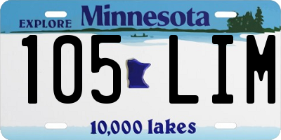 MN license plate 105LIM