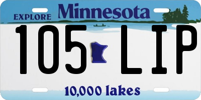 MN license plate 105LIP