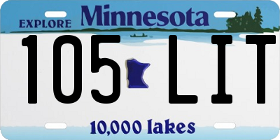 MN license plate 105LIT
