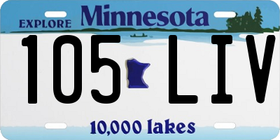 MN license plate 105LIV