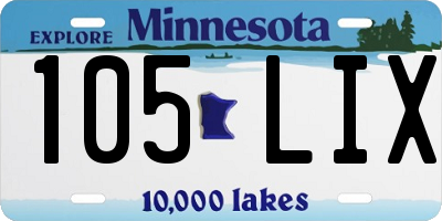 MN license plate 105LIX
