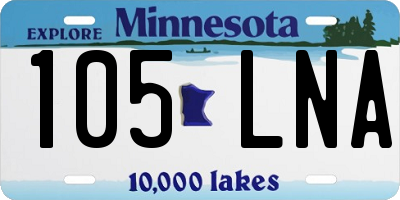 MN license plate 105LNA