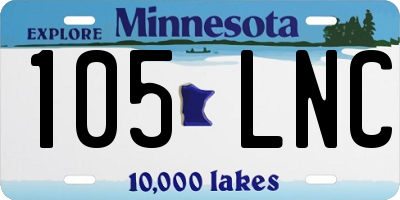 MN license plate 105LNC