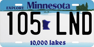 MN license plate 105LND