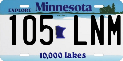 MN license plate 105LNM