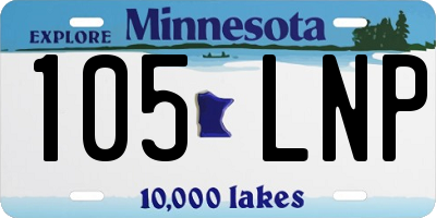 MN license plate 105LNP