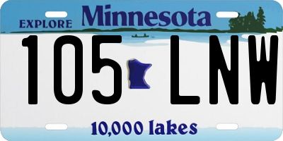 MN license plate 105LNW