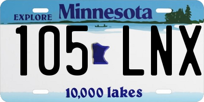 MN license plate 105LNX