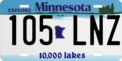 MN license plate 105LNZ