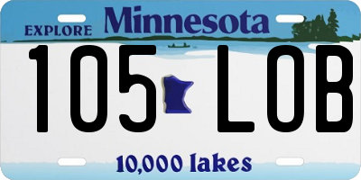 MN license plate 105LOB