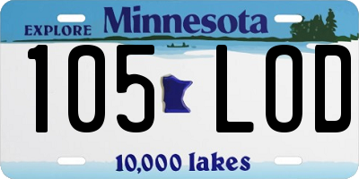 MN license plate 105LOD