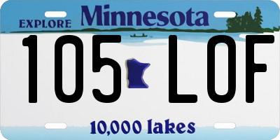 MN license plate 105LOF