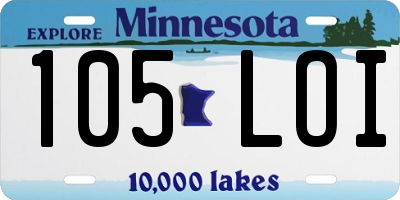 MN license plate 105LOI