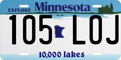 MN license plate 105LOJ