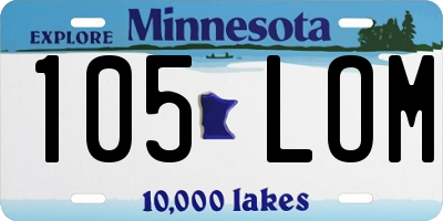 MN license plate 105LOM