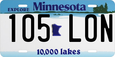 MN license plate 105LON