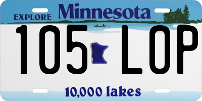 MN license plate 105LOP