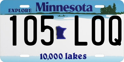 MN license plate 105LOQ