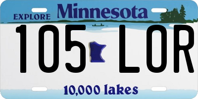 MN license plate 105LOR