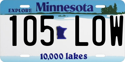 MN license plate 105LOW