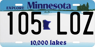 MN license plate 105LOZ