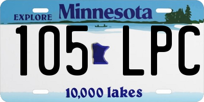 MN license plate 105LPC
