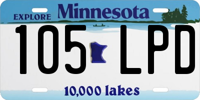 MN license plate 105LPD