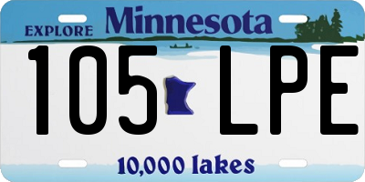 MN license plate 105LPE