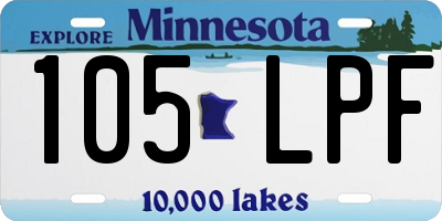 MN license plate 105LPF