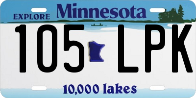 MN license plate 105LPK