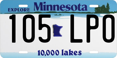 MN license plate 105LPO