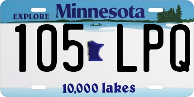 MN license plate 105LPQ