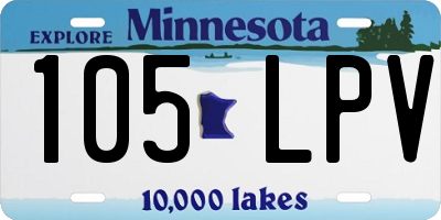 MN license plate 105LPV