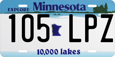 MN license plate 105LPZ