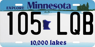 MN license plate 105LQB