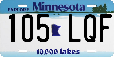 MN license plate 105LQF