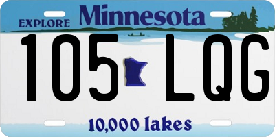 MN license plate 105LQG